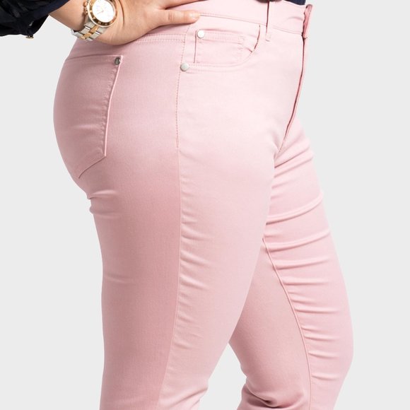 OLGYN Women’s Stretch Pink Plus Size Ankle Pant - Picture 4 of 5
